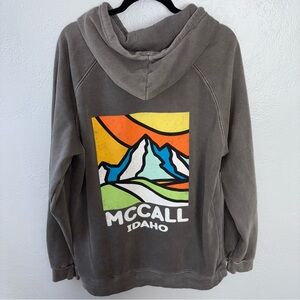 McCall Idaho Gray Hoodie with Mountain Graphic